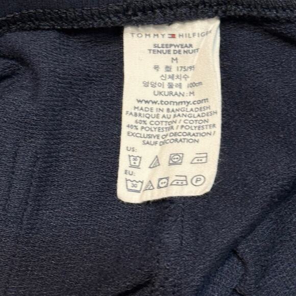Tommy Hilfiger Sleep Pants Logo Trim Navy/White Women's M Drawstring Pockets - Picture 7 of 7